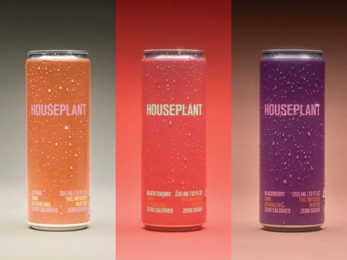 Seth Rogen&rsquo;s Houseplant brand has launched a collection of THC-infused, flavored sparkling water for recreational use (Image via Houseplant)