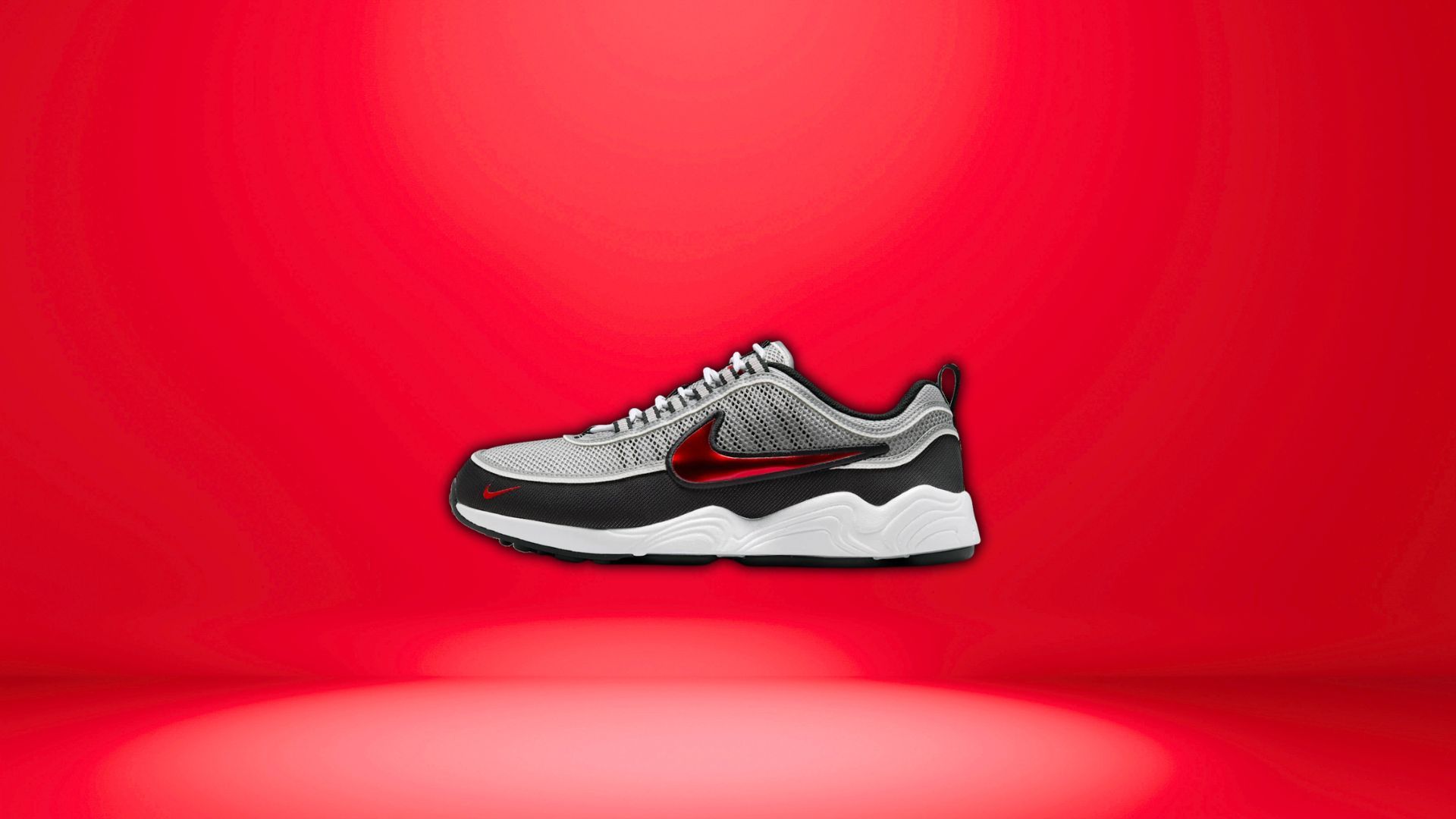 Air Zoom Spiridon &quot;Metallic Silver &amp; Sport Red&quot; (Image via Nike)