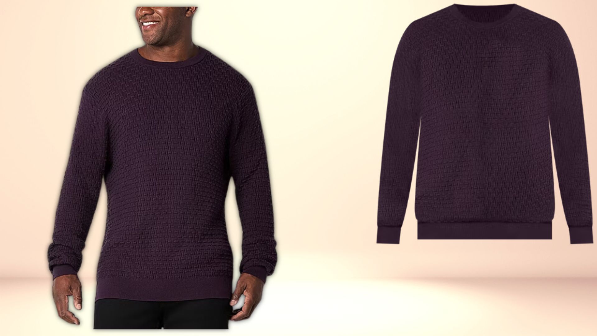 Shaquille O&#039;Neal XLG Textured Pullover Sweater (Image via JCPenney)