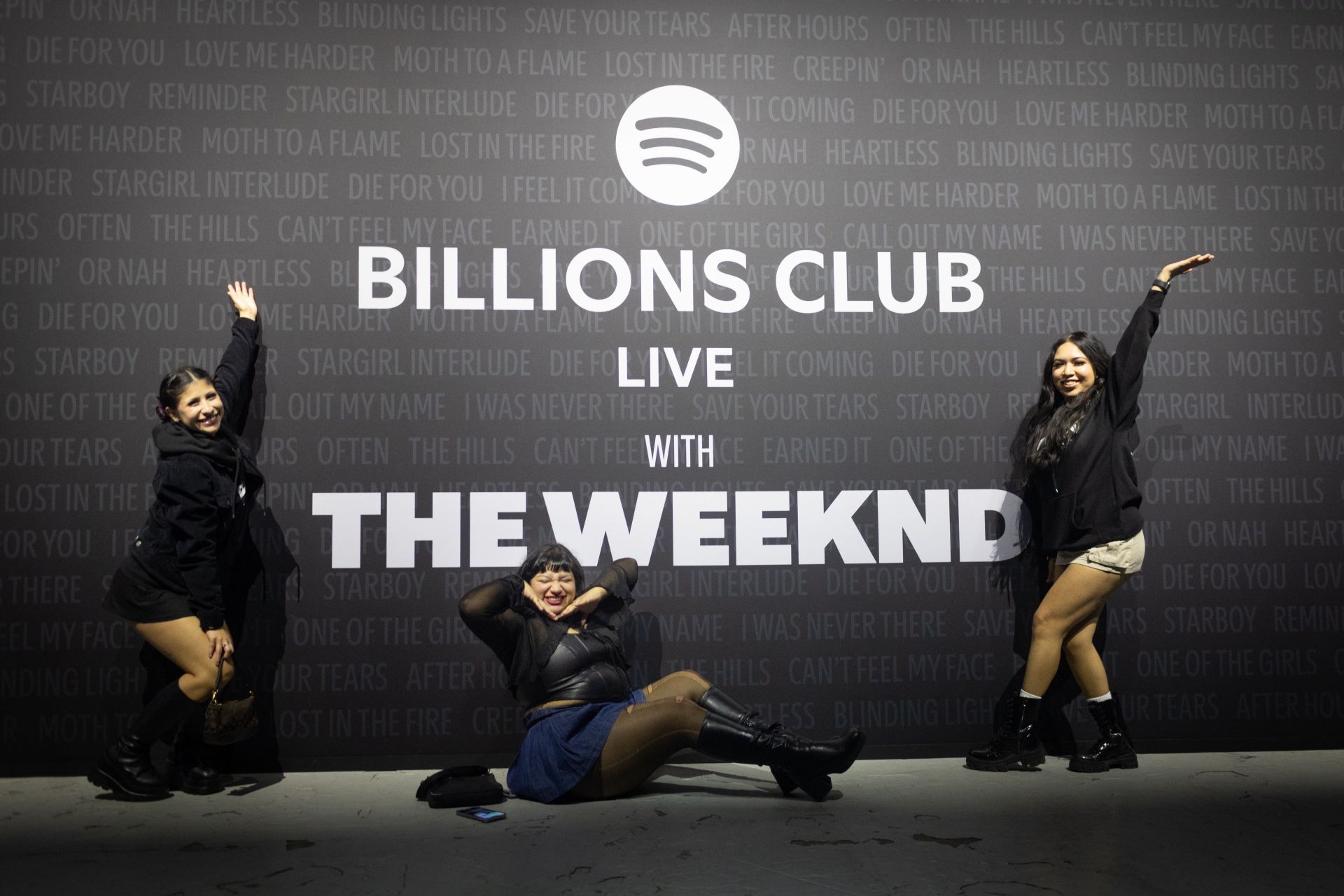 Fans attend a performace of The Weeknd put on by Spotify to celebrate being the first artist on the platform to have 24-25 songs reach 1 billion streams - Source: Getty