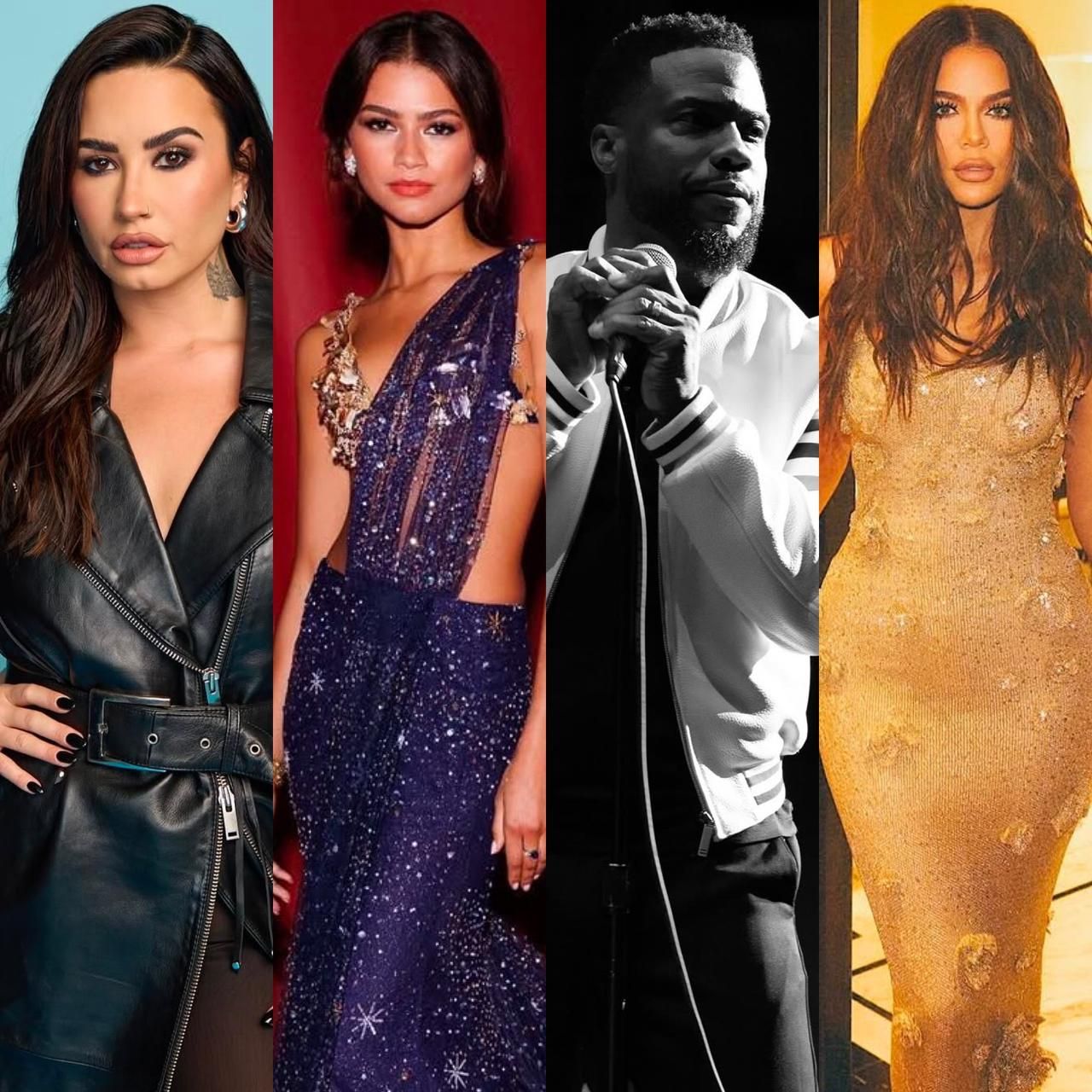 Picture credits from Instagram/ Kevin Hart, Demi Lovato, Zendaya, Khloe Kardashian