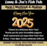 A poster from LJ Fish Tales reminding customers that they are open on New Year's. (Image via Instagram/@ljfishtale)