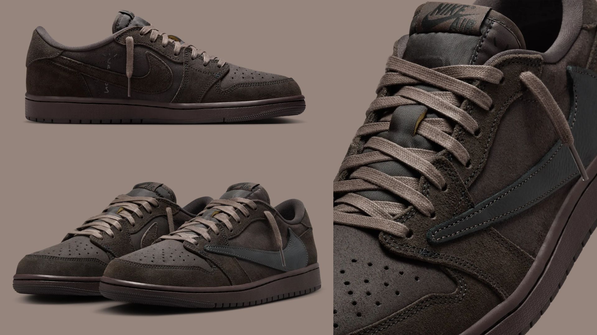 How to enter the Travis Scott x Nike Air Jordan 1 Low Velvet Brown sneaker raffles Official images expected release date and more explored