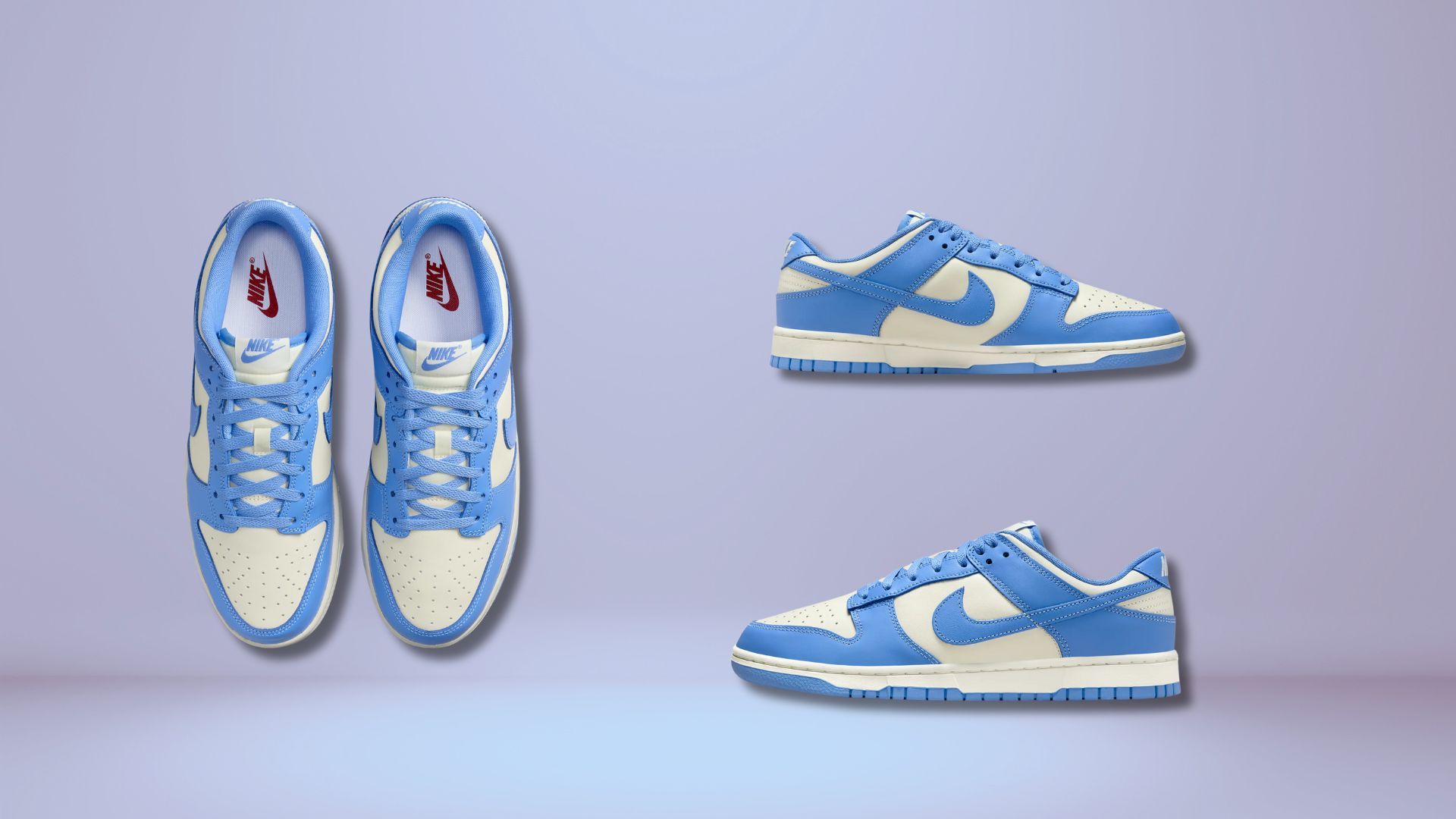 Nike Dunk Low Retro Men&rsquo;s Shoes (Coconut Milk/ Gym Red/ Sail/ University Blue) (Image via Nike)