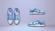 Nike Dunk Low Retro Men’s Shoes (Coconut Milk/ Gym Red/ Sail/ University Blue) (Image via Nike)