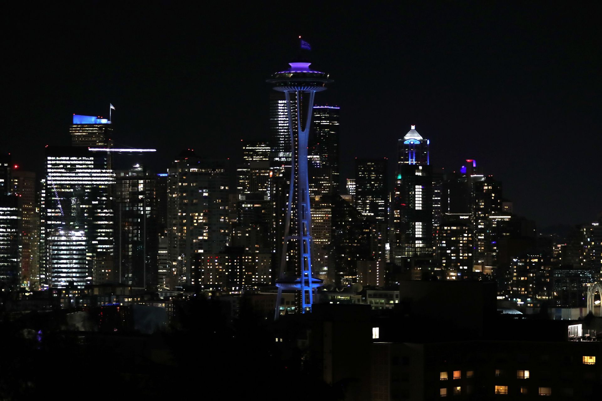 Across U.S., Stadiums, Landmarks Illuminated In Blue To Honor Essential Workers - Source: Getty