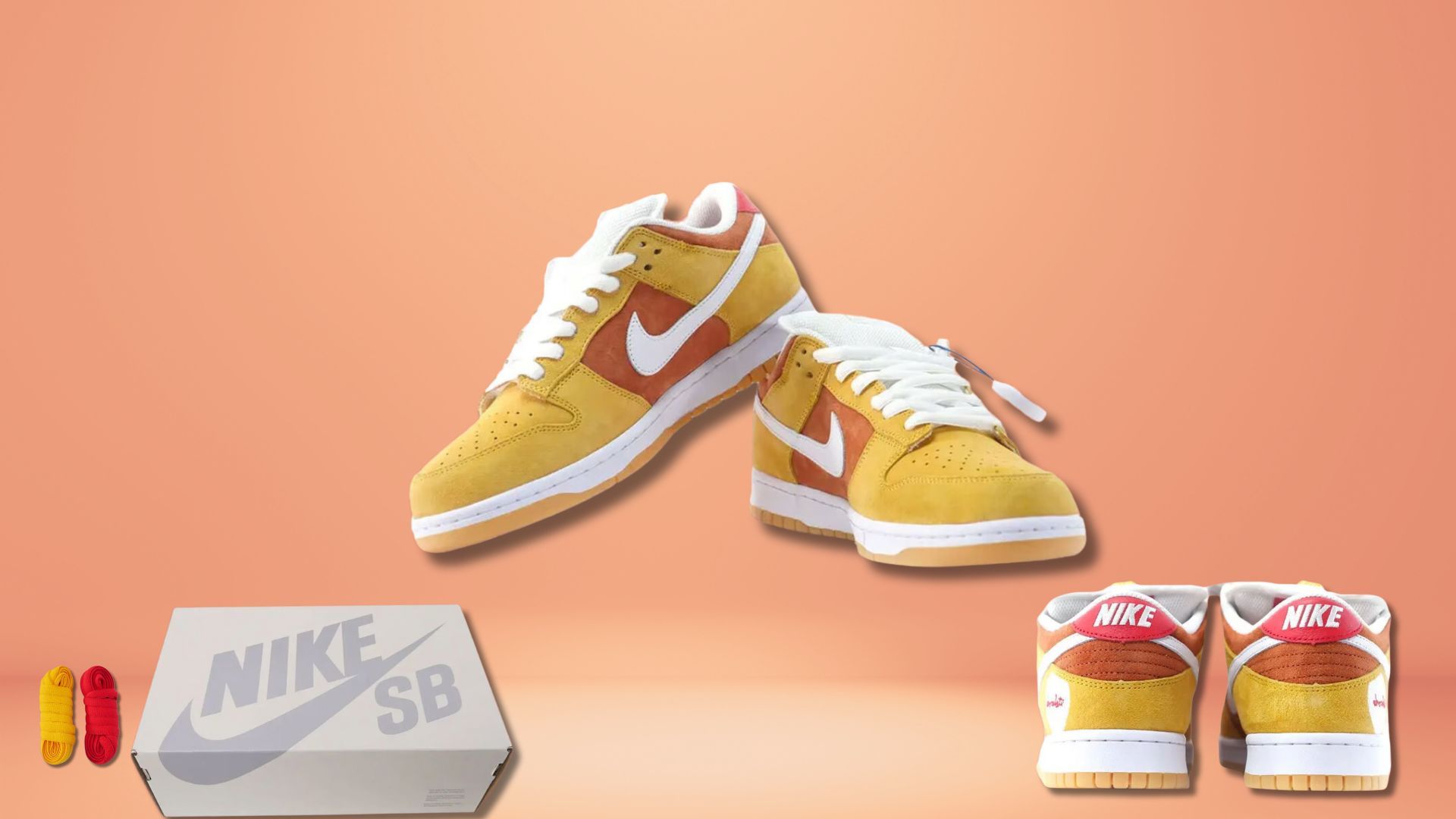 eBay x Chocolate Skateboards x Nike SB Dunk Low &quot;Sun&quot; sneakers celebrates 30th anniversary with limited-edition 30 pairs (Image via eBay)