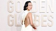 Greta Lee at the Golden Globes 2024 (Image via Golden Globes)