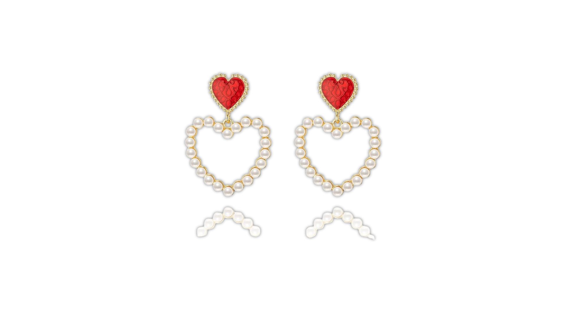 LOVEMY Pearl Vintage Heart Earrings (Image via Amazon) Z