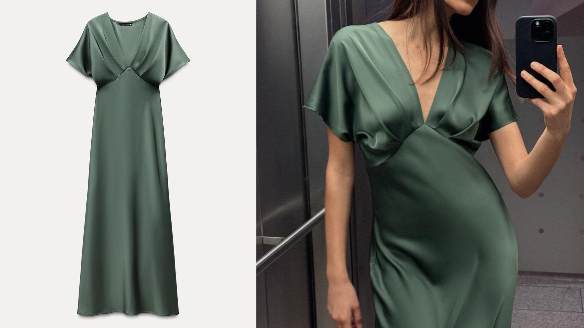 Satin Effect Midi Dress (Image via Zara)