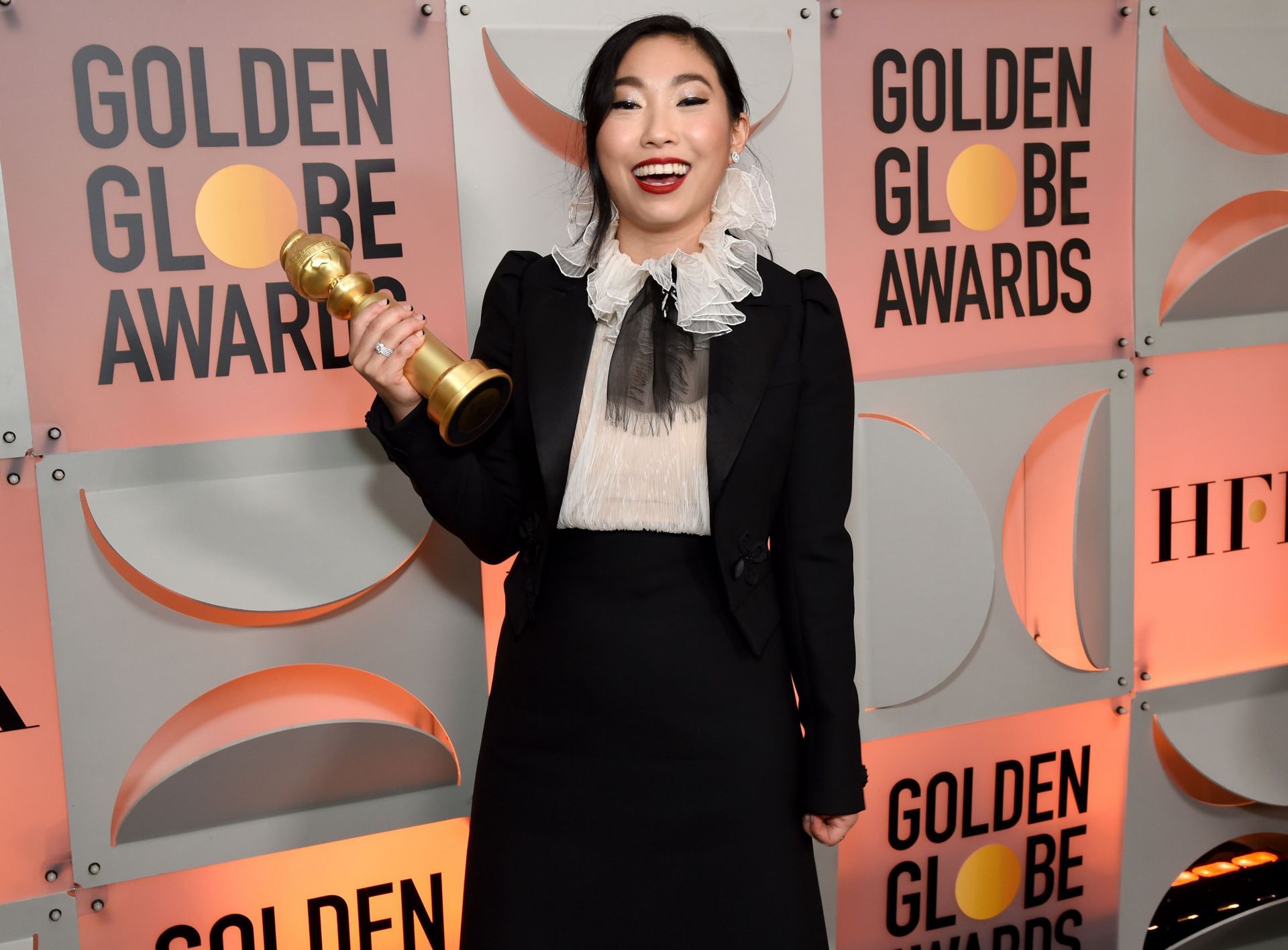 Awkwafina At The 77th Annual Golden Globe Awards - Backstage - Source: Getty