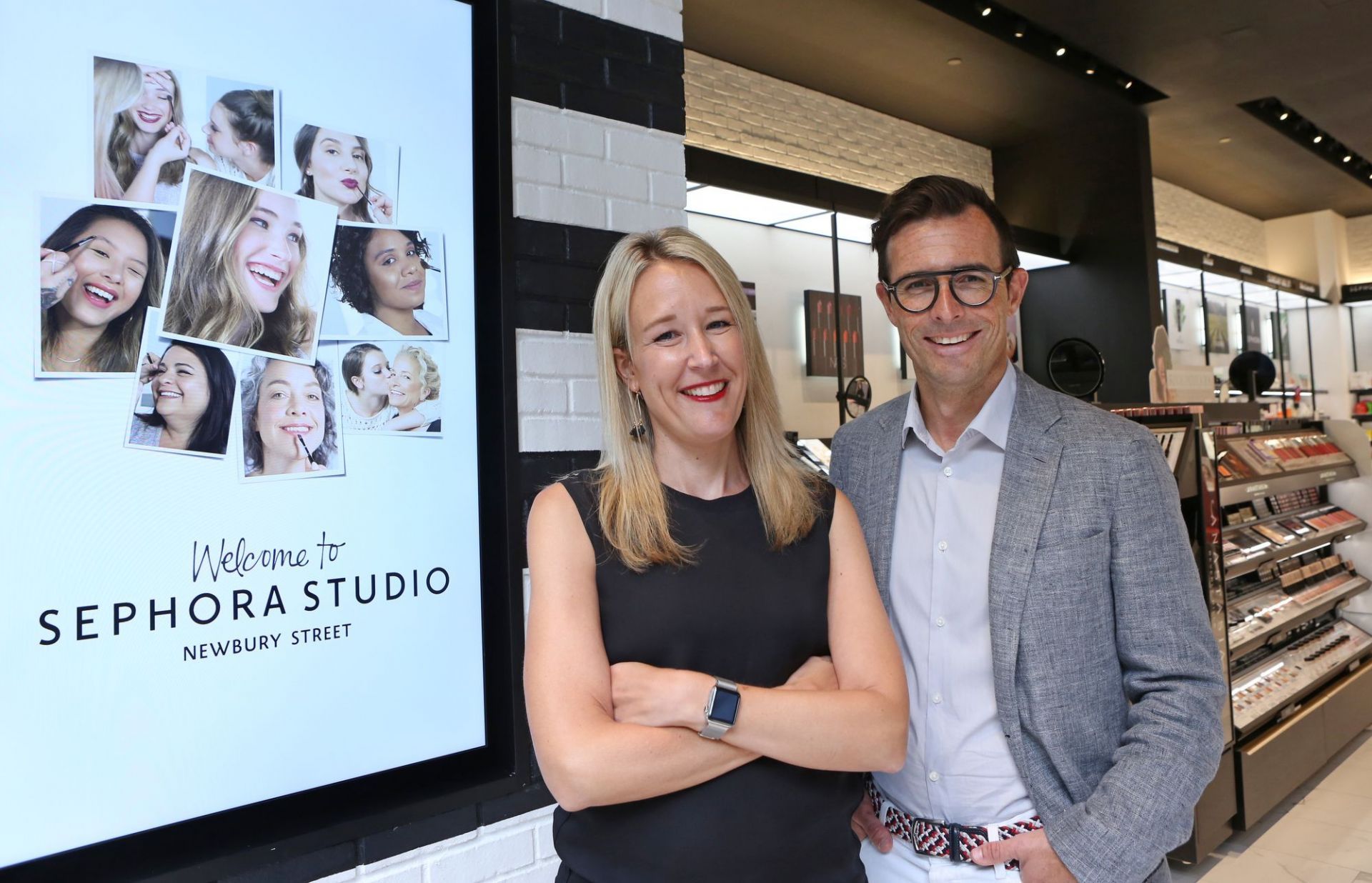 Mary Beth Laughton and Calvin McDonald, CEO of Lululemon Athletica (Image via Getty)