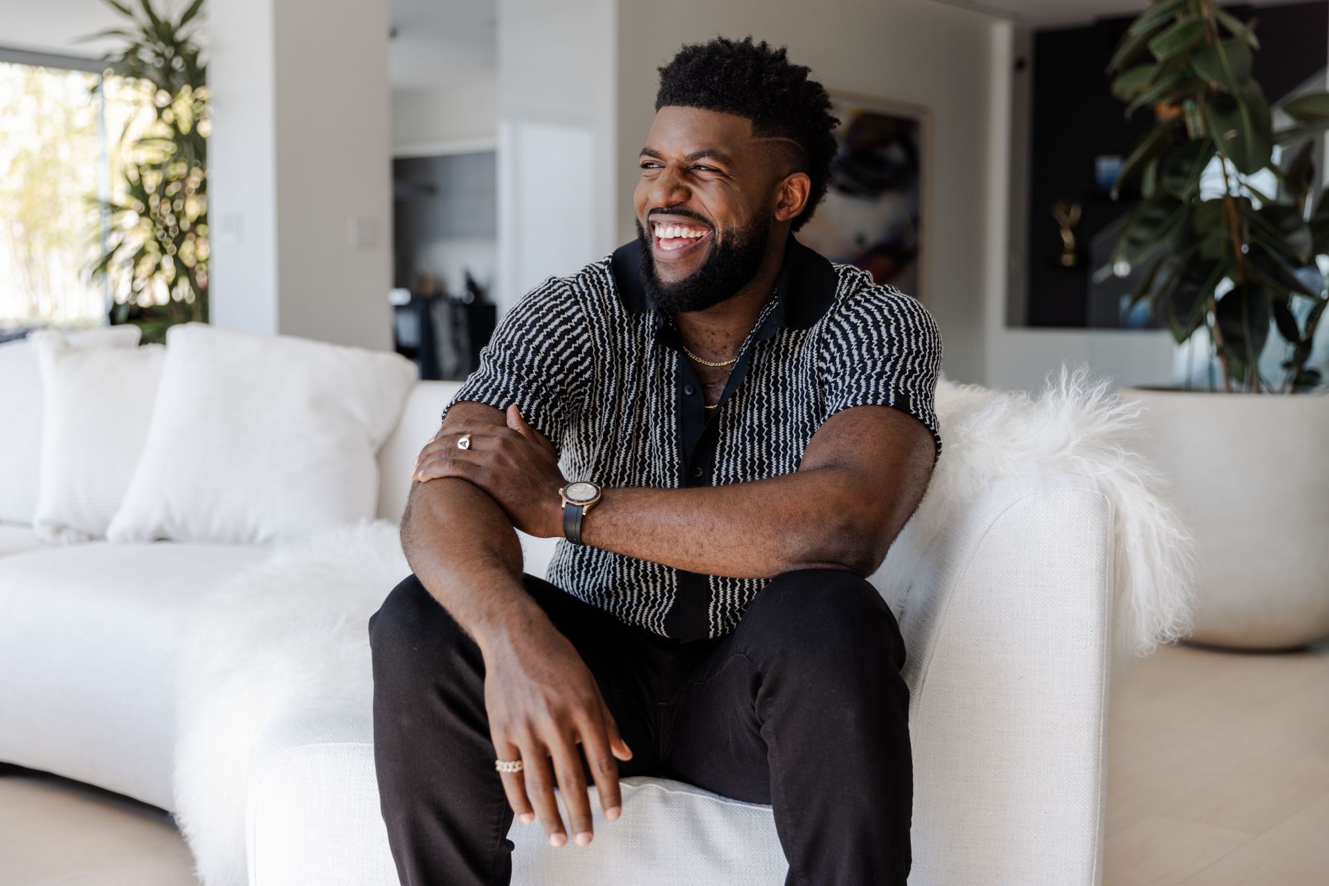 LOS ANGELES, CA  JULY 24, 2024: Portrait of Emmanuel Acho at hi - Source: Getty