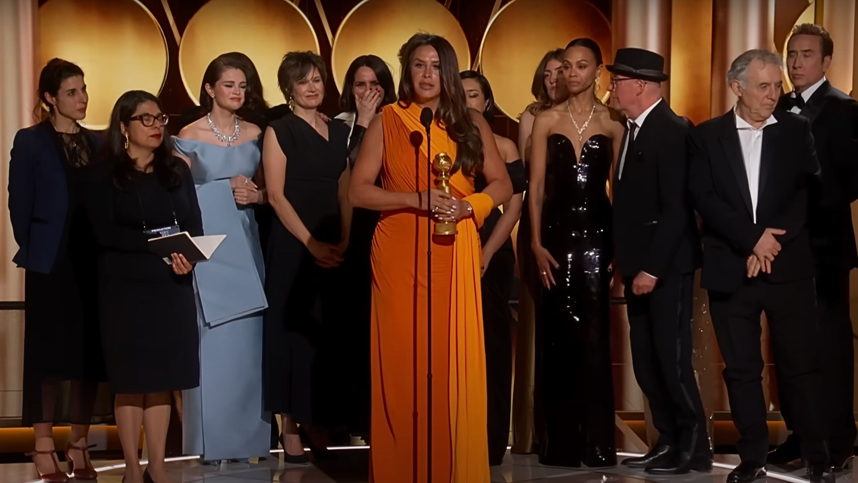 Emilia P&eacute;rez scores big at the BAFTAs (Image via YouTube/@GoldenGlobes)