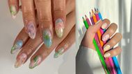 Colored Pencil Nails (Image via Instagram / @nail.sanctum / @concon_wi)