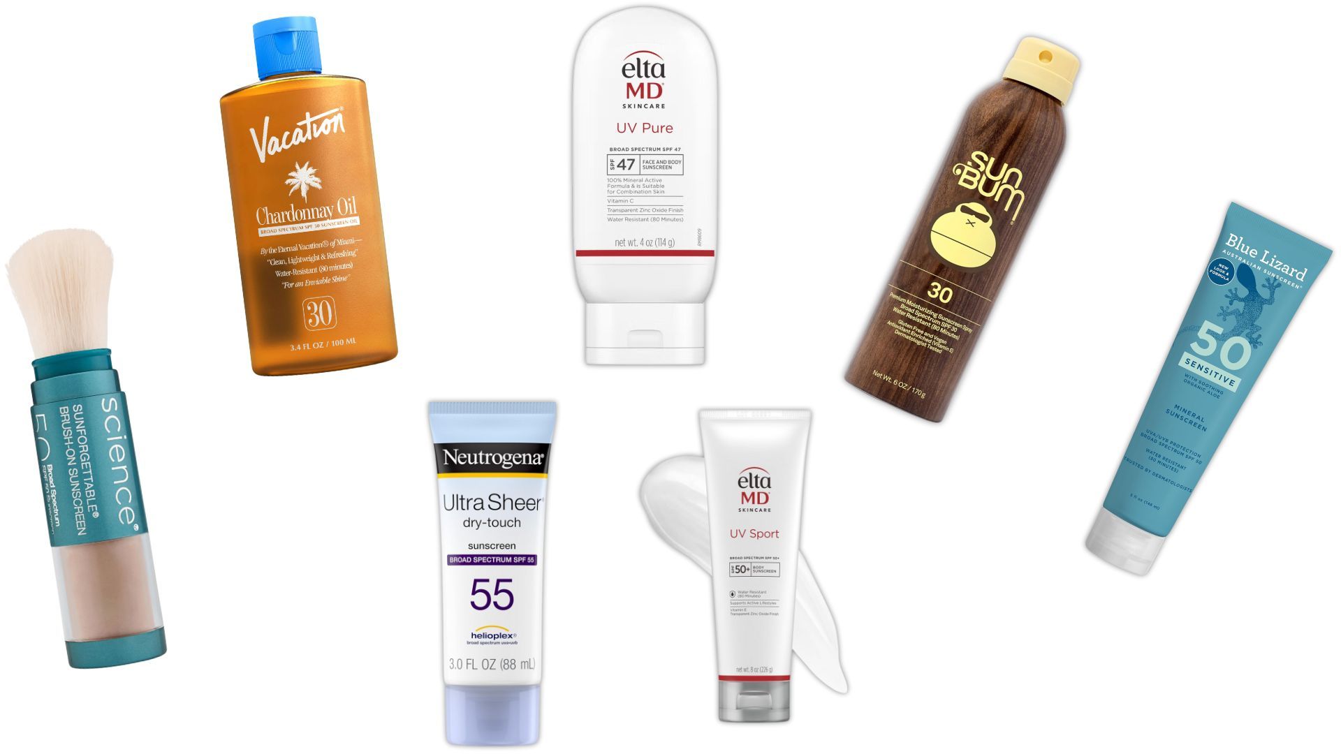 Top 7 sunscreens (Image via Nordstrom, Amazon, Dermstore)