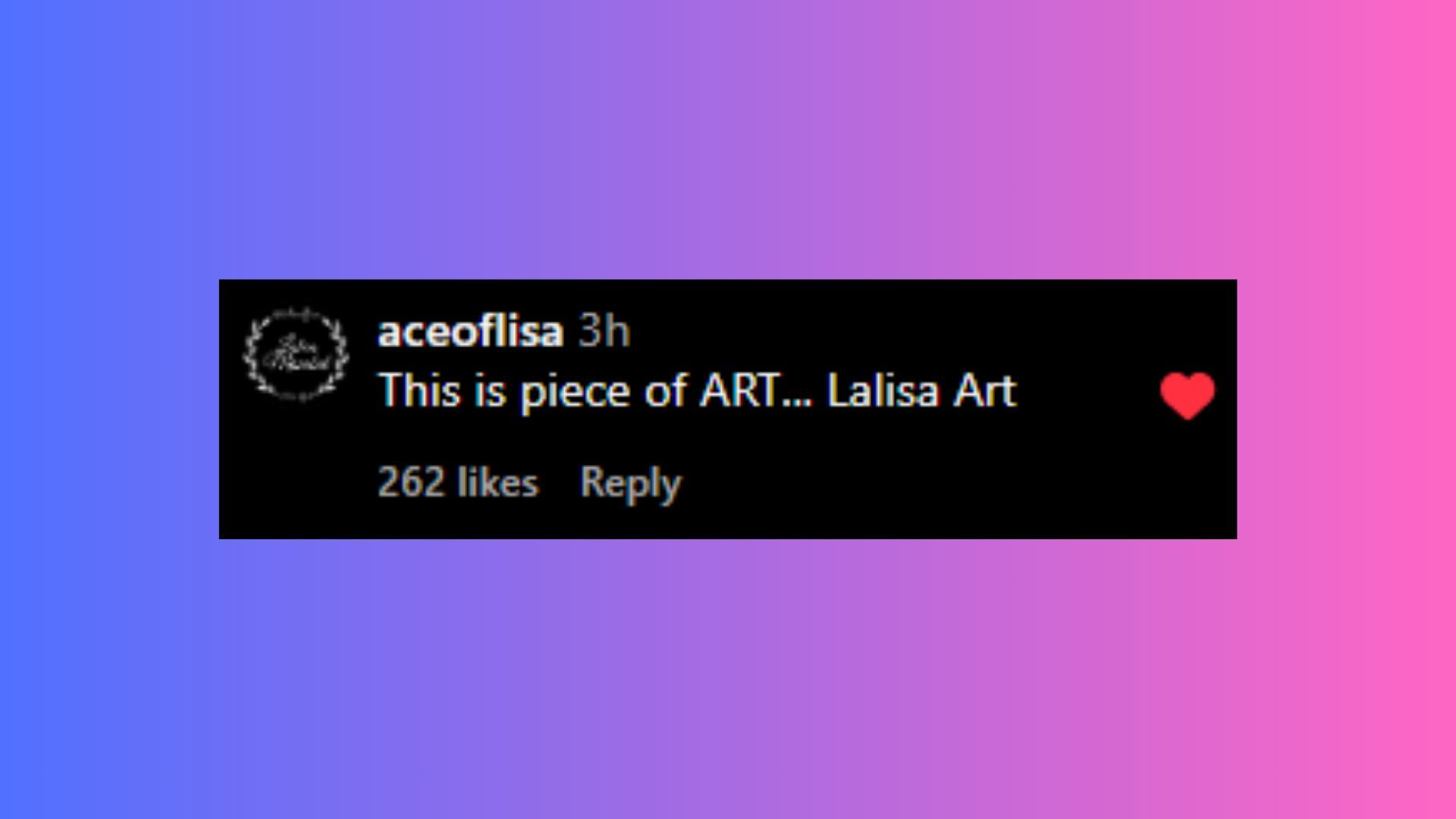 &quot;Lalisa Art&quot;: a fan commented. (Image via Instagram/ magazine)