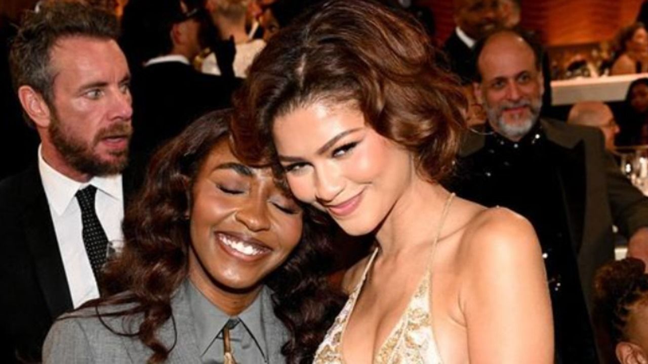 Ayo and Zendaya at the Golden Globes 2025 (image via Instagram/ayoedebiri)