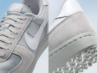 Close-up of the Nike Field General, highlighting its suede upper, stitched Swoosh, and waffle outsole. (Image via Nike)