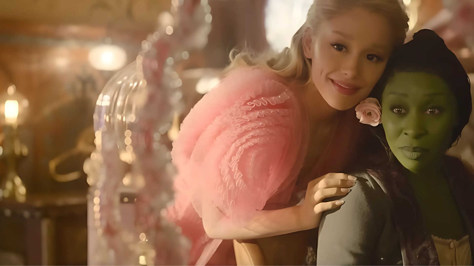 Ariana Grande as Galinda and Cynthia Erivo as Elphaba in the trailer of Wicked (Image via. Universal Pictures)