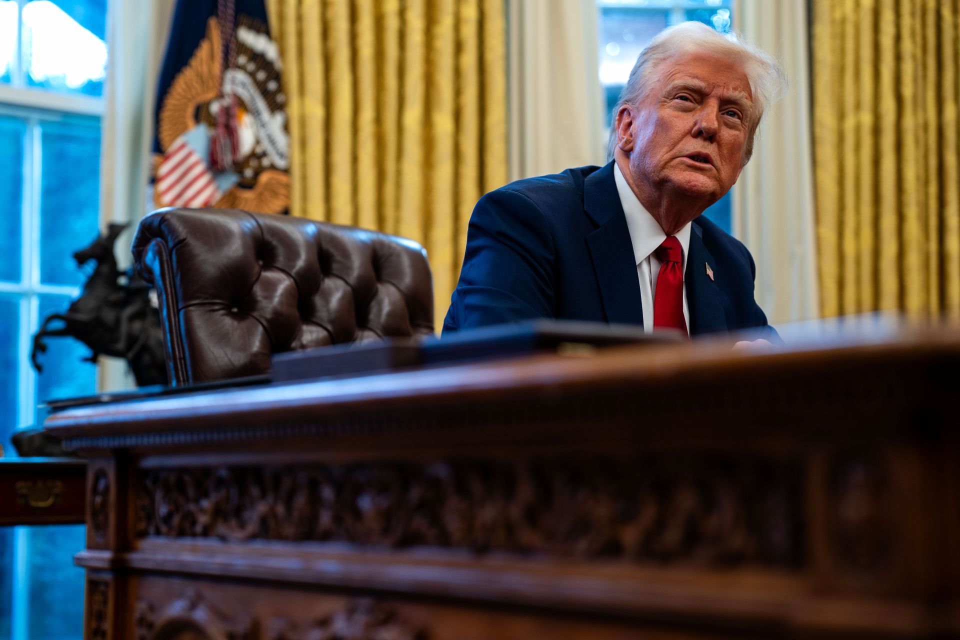 President Trump Speaks at the White House on the American Airlines Crash at Reagan Airport - Source: Getty