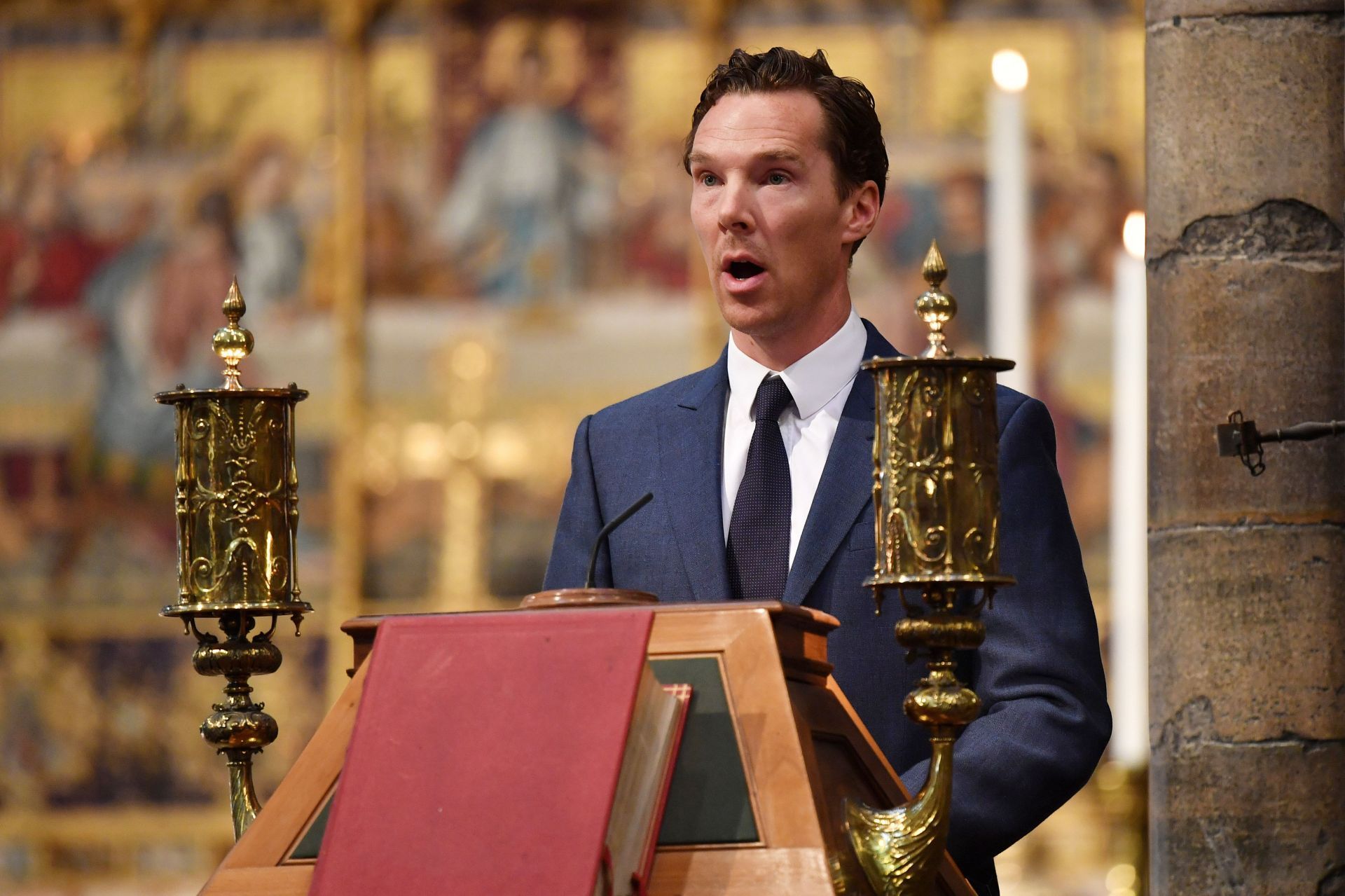 Benedict Cumberbatch at Professor Stephen Hawking Memorial Service - Source: Getty