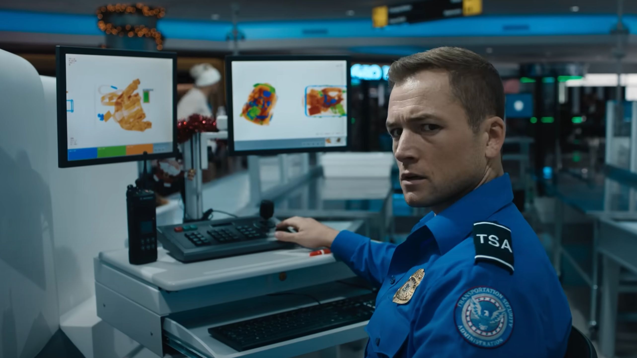 Taron Egerton in Carry-On (Image via YouTube/@Netflix)