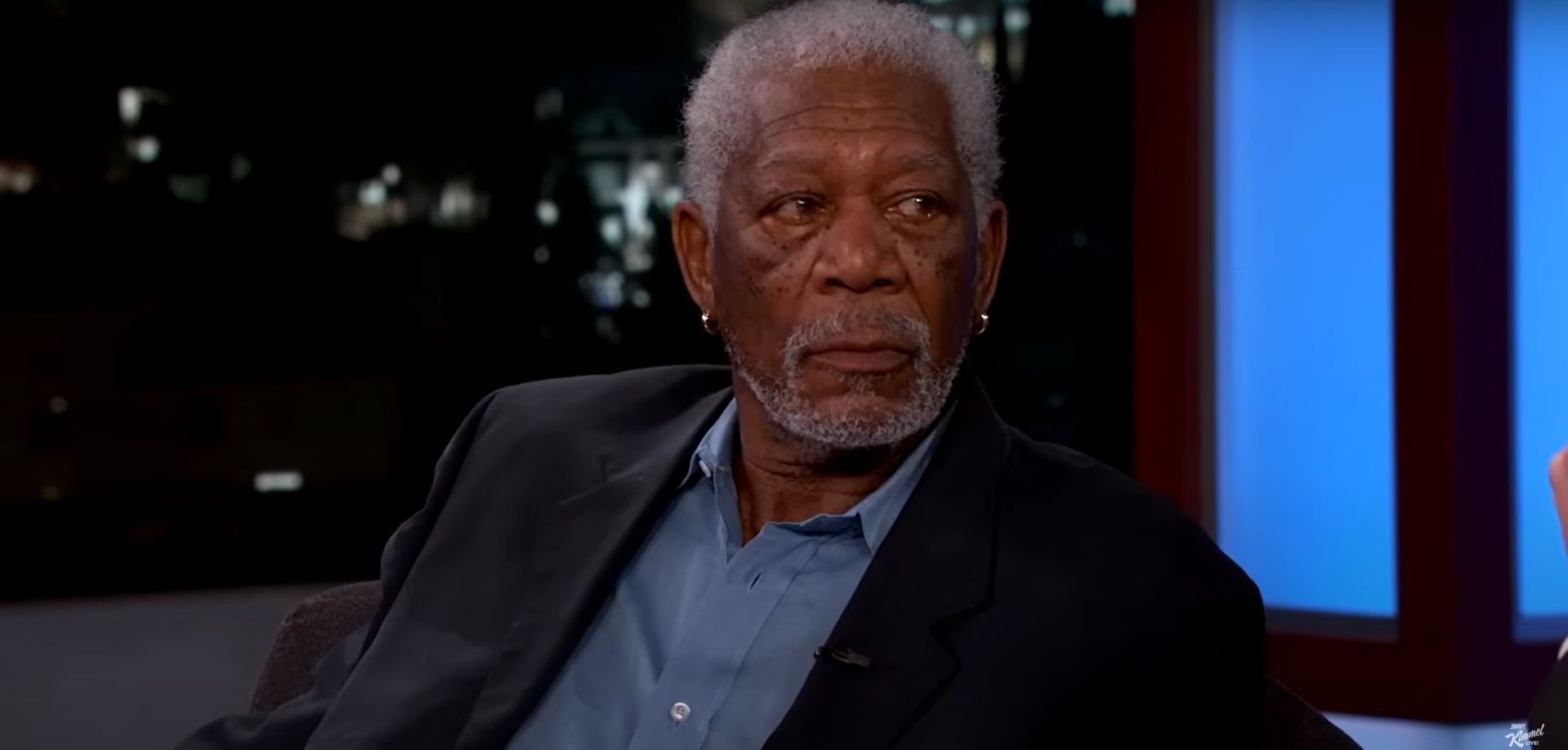 Morgan Freeman plays Edwin Mullins on Lioness Season 2 (Image via Jimmy Kimmel Live)