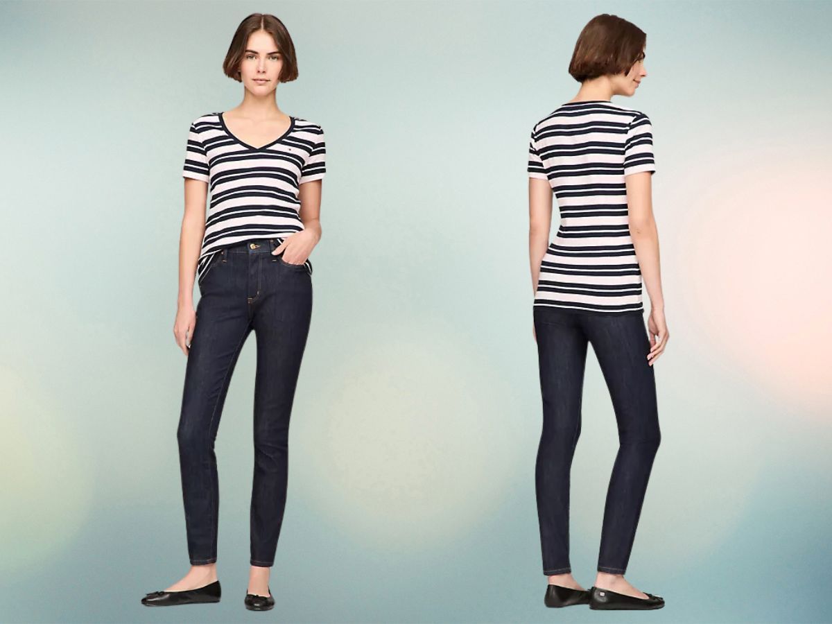 Stripe V-Neck Favorite T-Shirt (Image via Tommy Hilfiger)