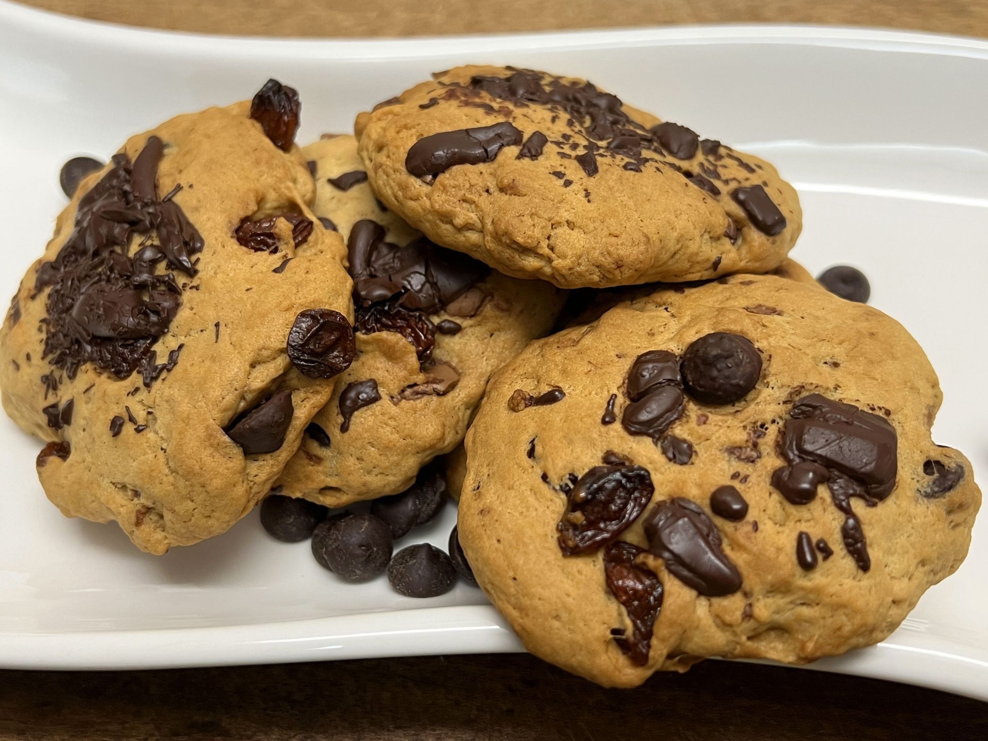 Homemade Chocolate Chip And Raisin Cookies - Source: Getty