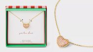 A New Day 14K Gold Dipped Cubic Zirconia Puffy Heart Pendant Necklace (Image via Target)