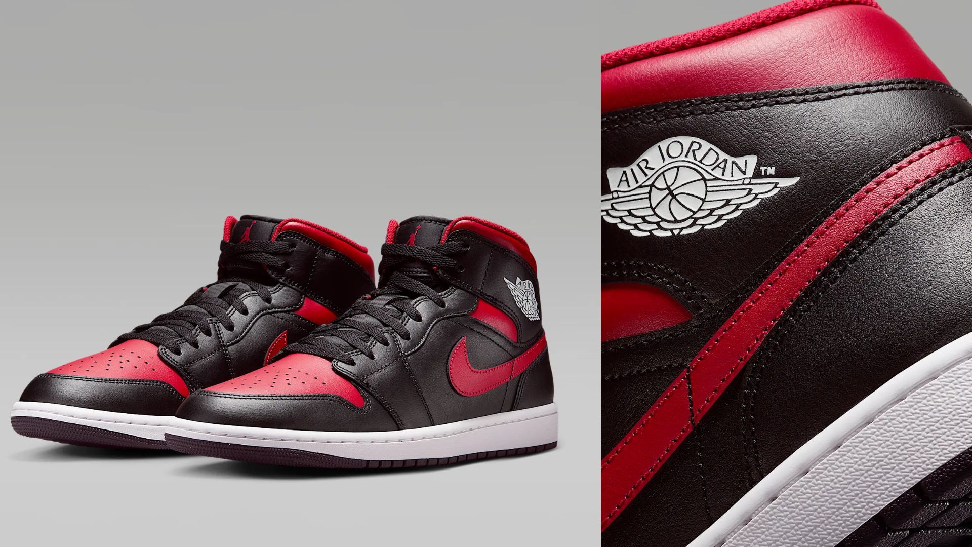 Air Jordan 1 Mid &ldquo;Bred&rdquo; (Image via Nike)