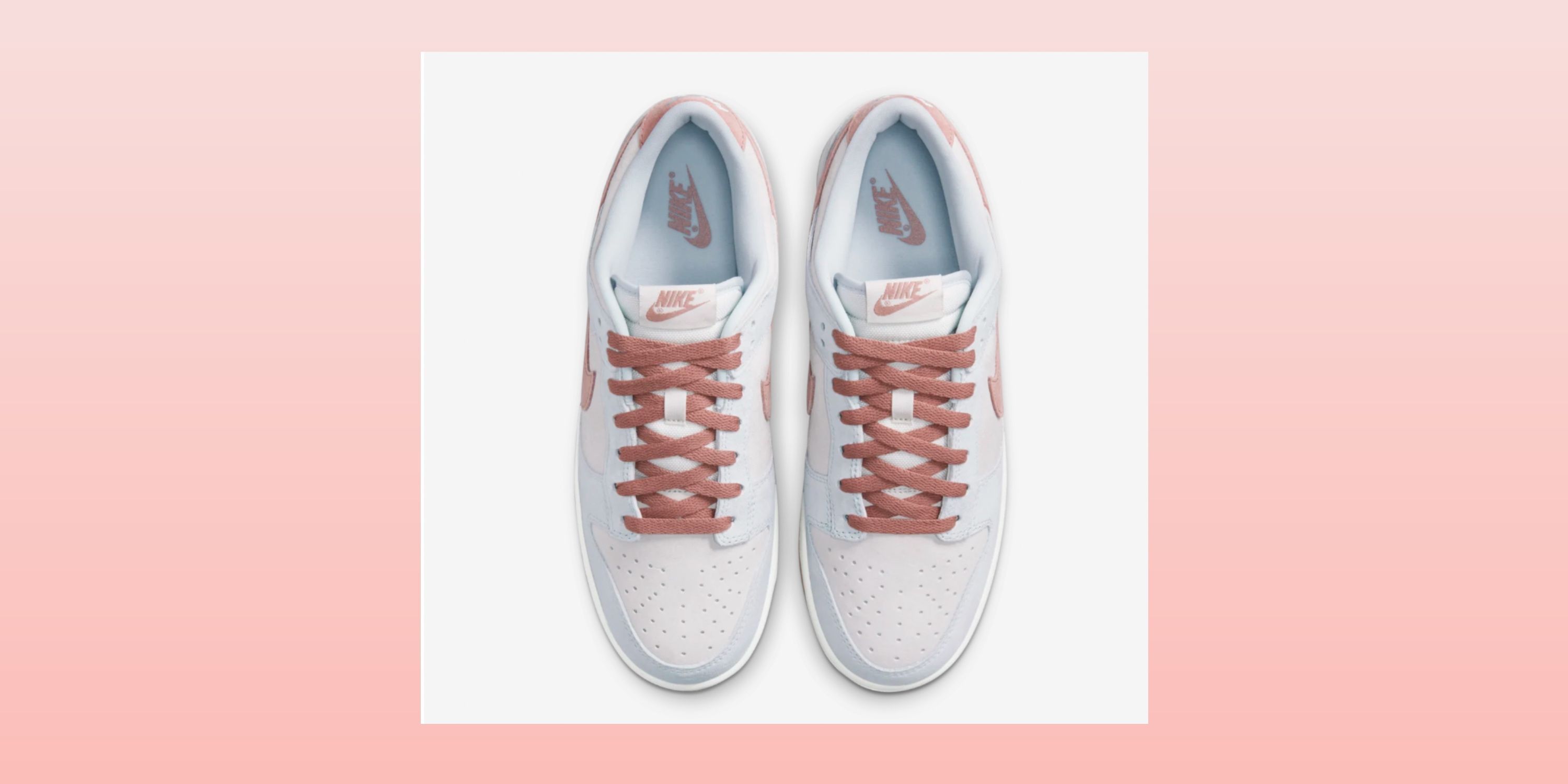 Rose color enhances the aesthetic of the low-dunk sneakers. (Image via Nike)