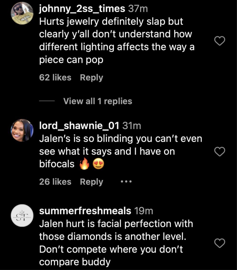 Netizens weigh in on Lil Yachty seemingly dissing Jalen Hurts with his jewelry stack (Image via Instagram/@theshaderoom)