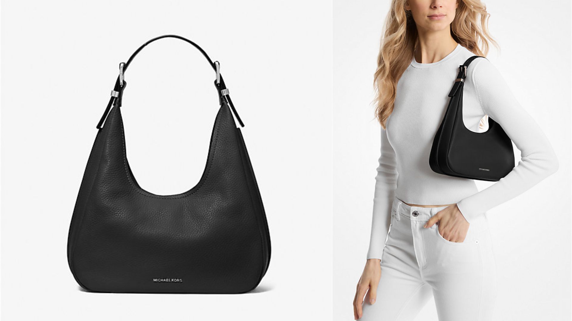 Nolita Small Pebbled Leather Hobo Shoulder Bag (Image via Michael Kors)