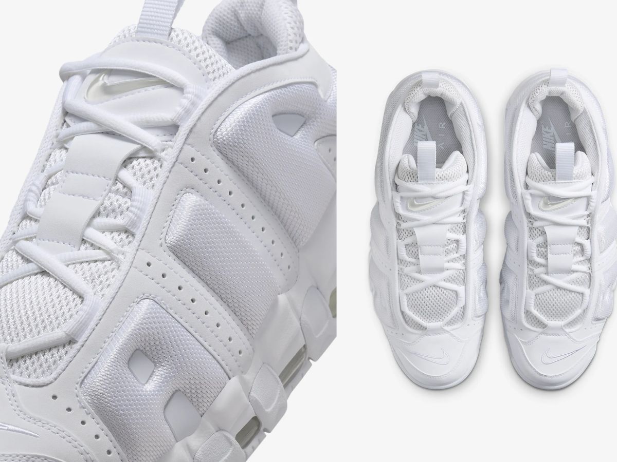 Nike Air More Uptempo Low &ldquo;Triple White&rdquo; sneakers (Image via NIKE)