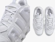 Nike Air More Uptempo Low “Triple White” sneakers (Image via NIKE)