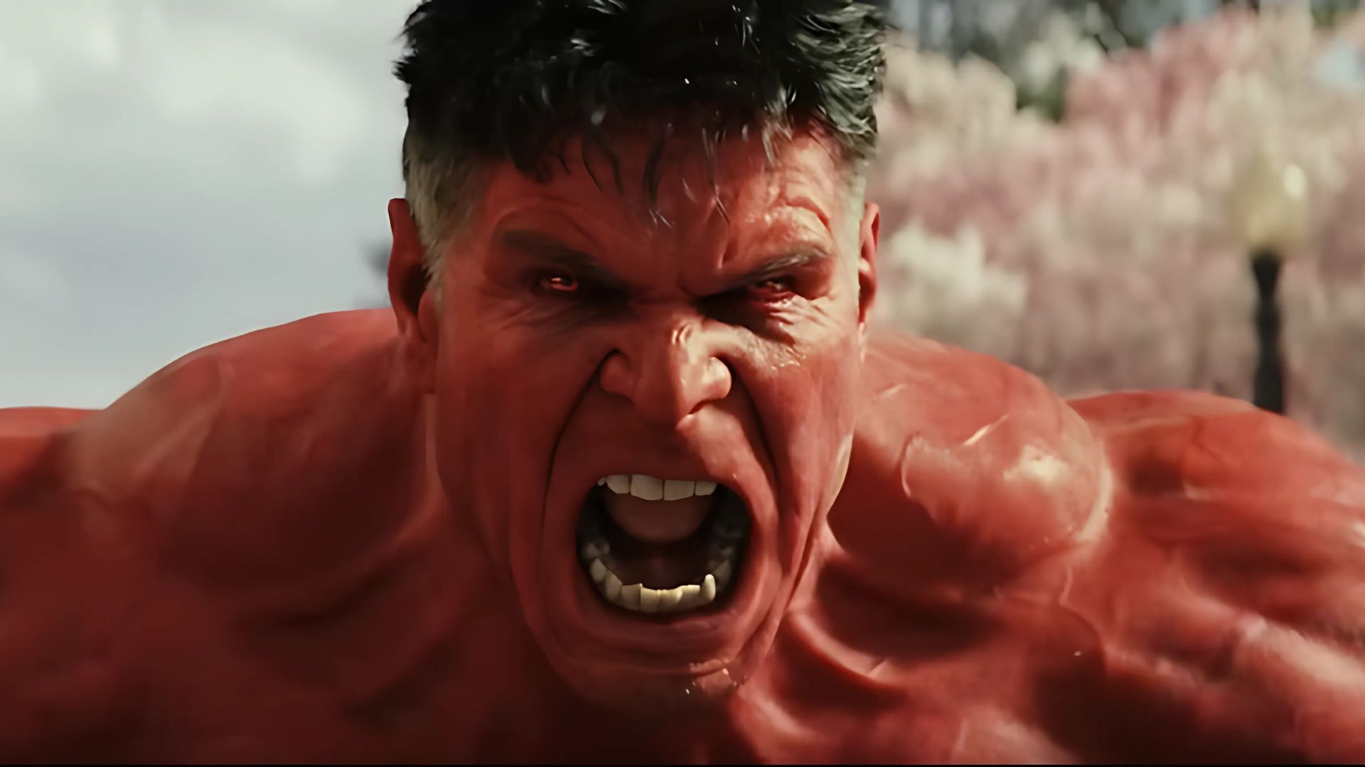 A still of red hullk from the trailer of Captain America: Brave New World (Image via. Marvel Entertainment/Youtube)