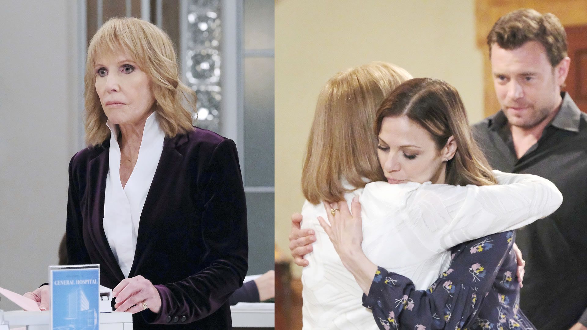 General Hospital&#039;s Monic hugging Carly. | Image Source: JPI