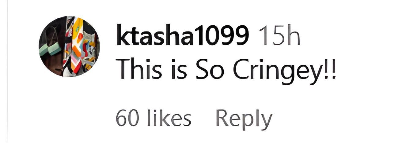 A user finds Bhad&#039;s statements &quot;cringey&quot; (image via @ktasha1099 on Instagram)