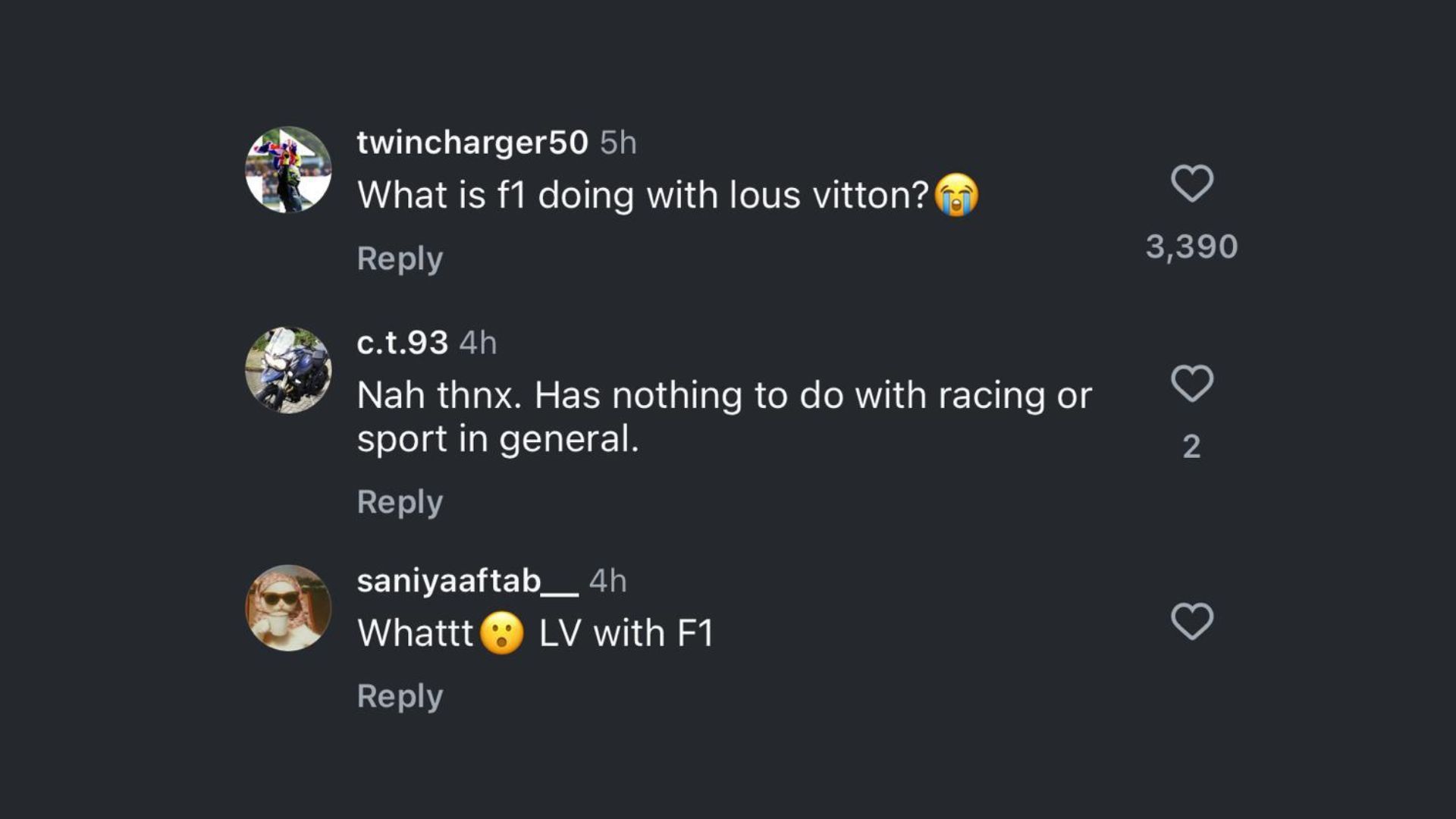 Netizens react to LV and F1 partnership (Image via Instagram/@louisvuitton)