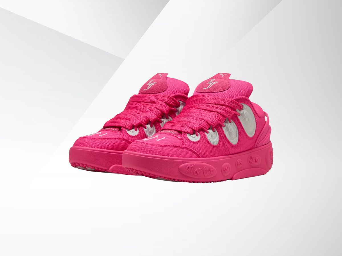 The Pink Carpet is dressed in pink with grey accents on the sides (Image via Puma)