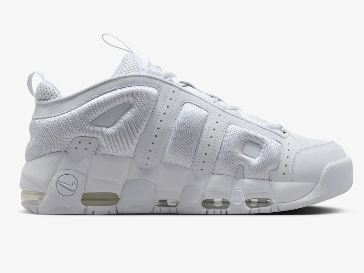 Nike Air More Uptempo Low &ldquo;Triple White&rdquo; sneakers (Image via NIKE)