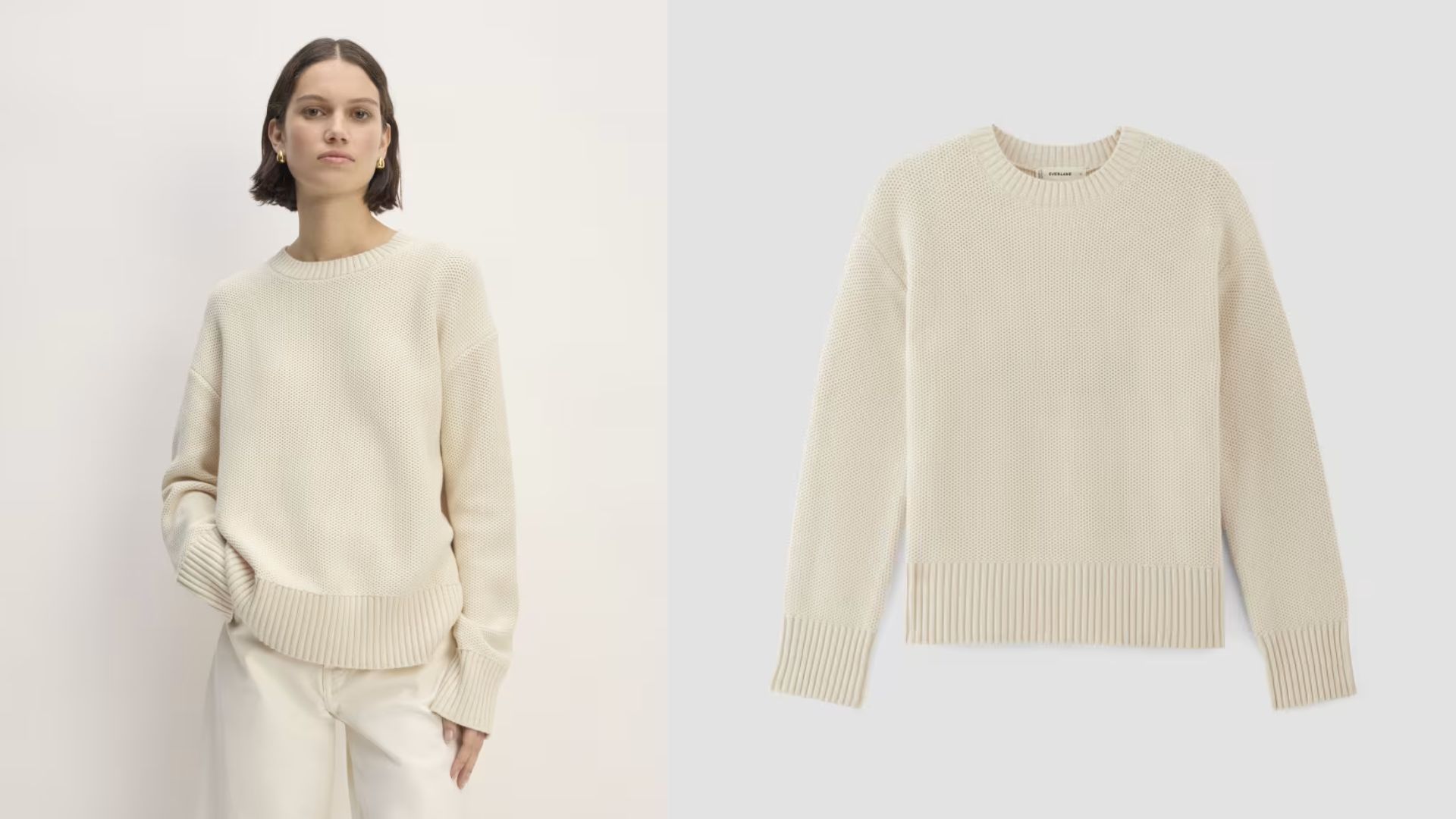 The Cotton Honeycomb Square Crew (Image via Everlane)