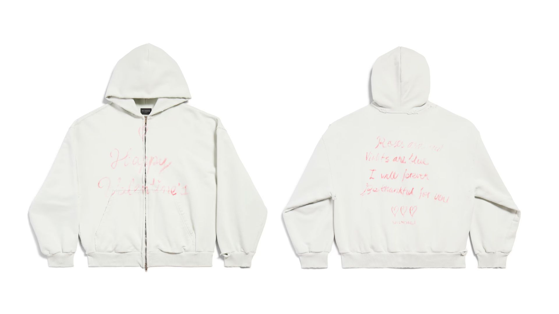 Balenciaga Valentine Series hoodie (Image via Balenciaga)