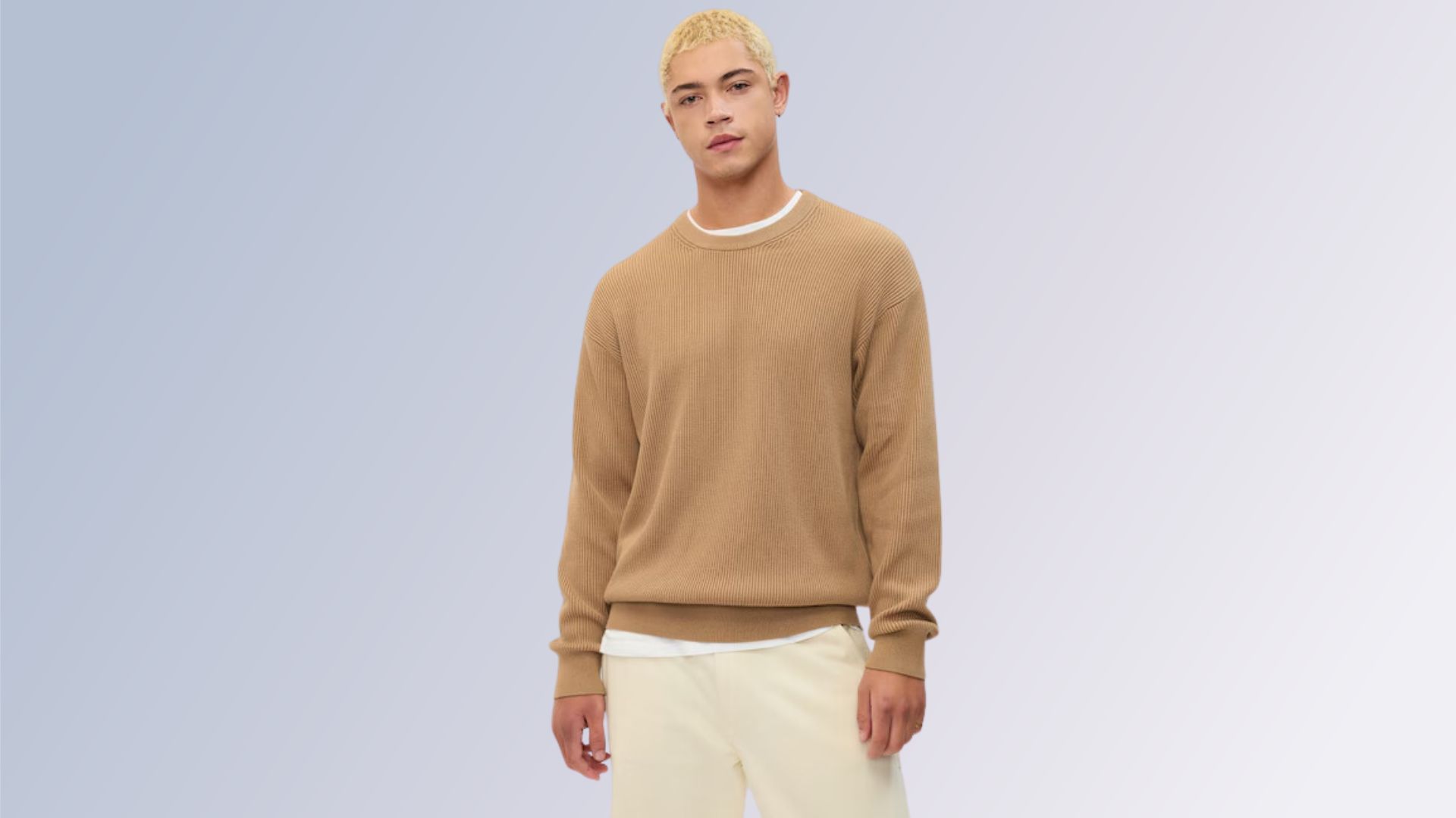 Oversized Fisherman-Stitch Crewneck Sweater (image via gapfactory.com)