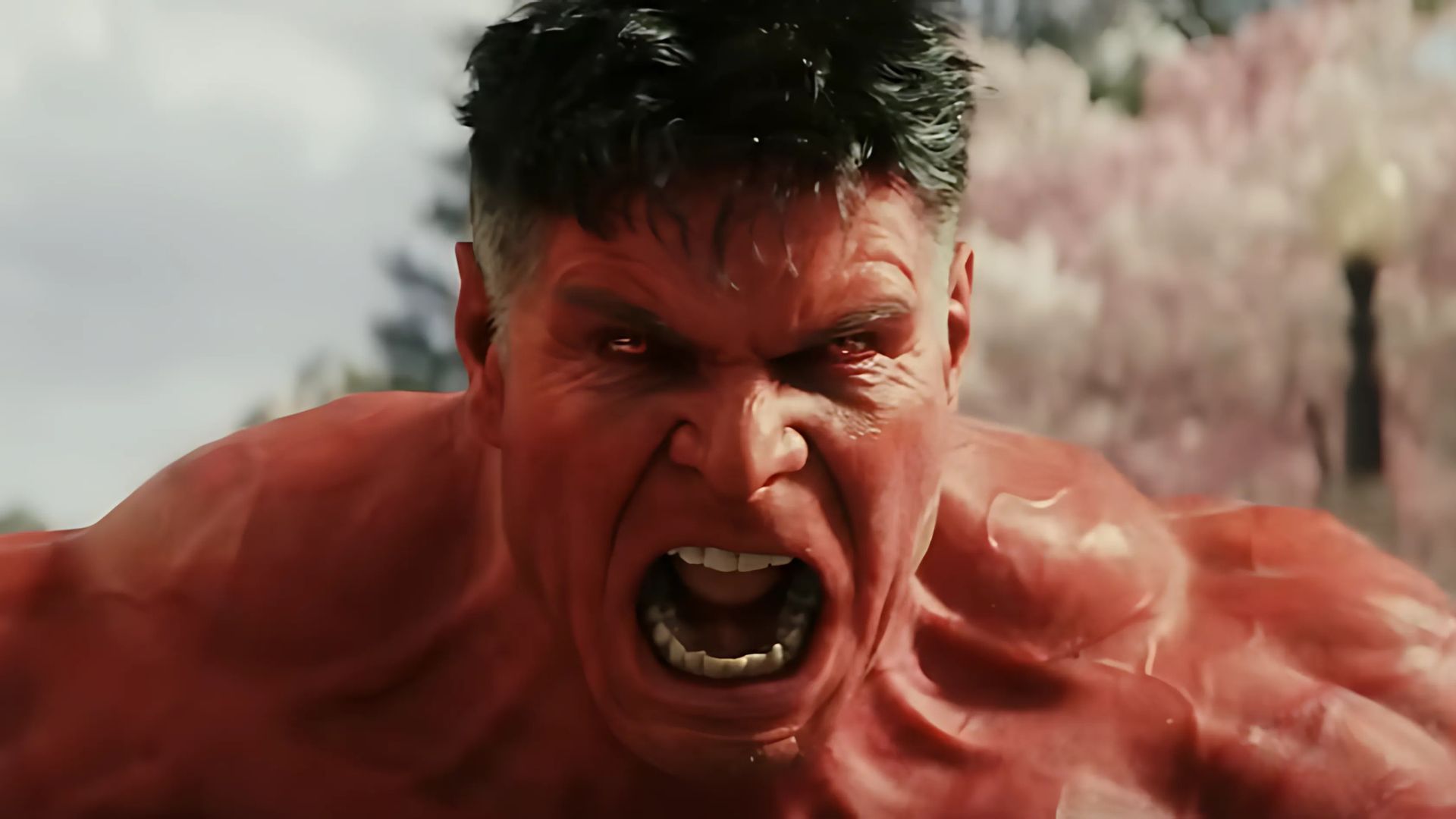 A look at Thunderbolt Ross&#039; Red Hulk from the official trailer of Captain America: Brave New World (Image via. Marvel Entertainment)