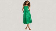 Free Assembly Women’s Cotton Tiered Midi Dress with Pockets (Image via Walmart)