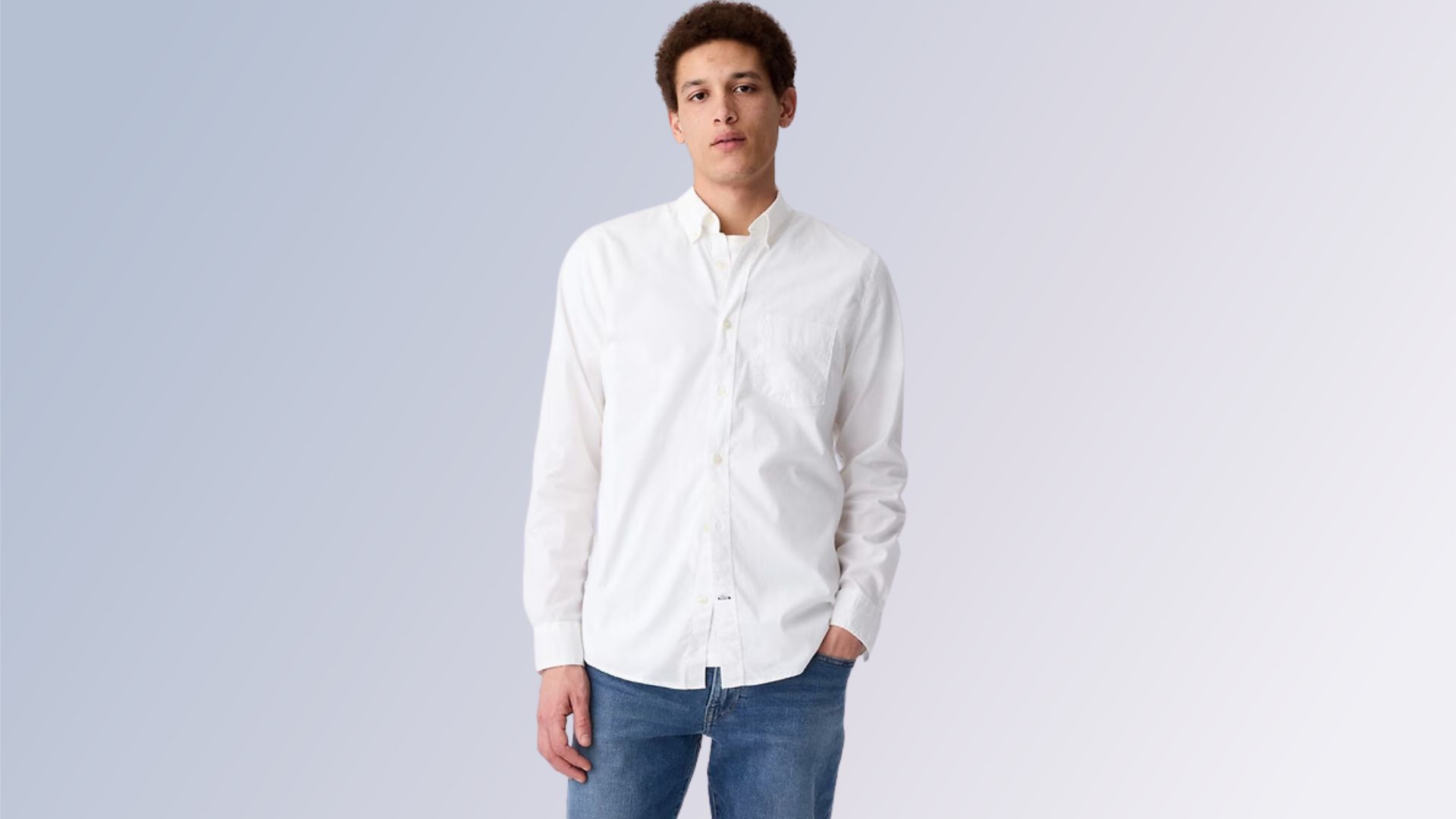 Stretch Poplin Shirt in Slim Fit (image via gapfactory.com)