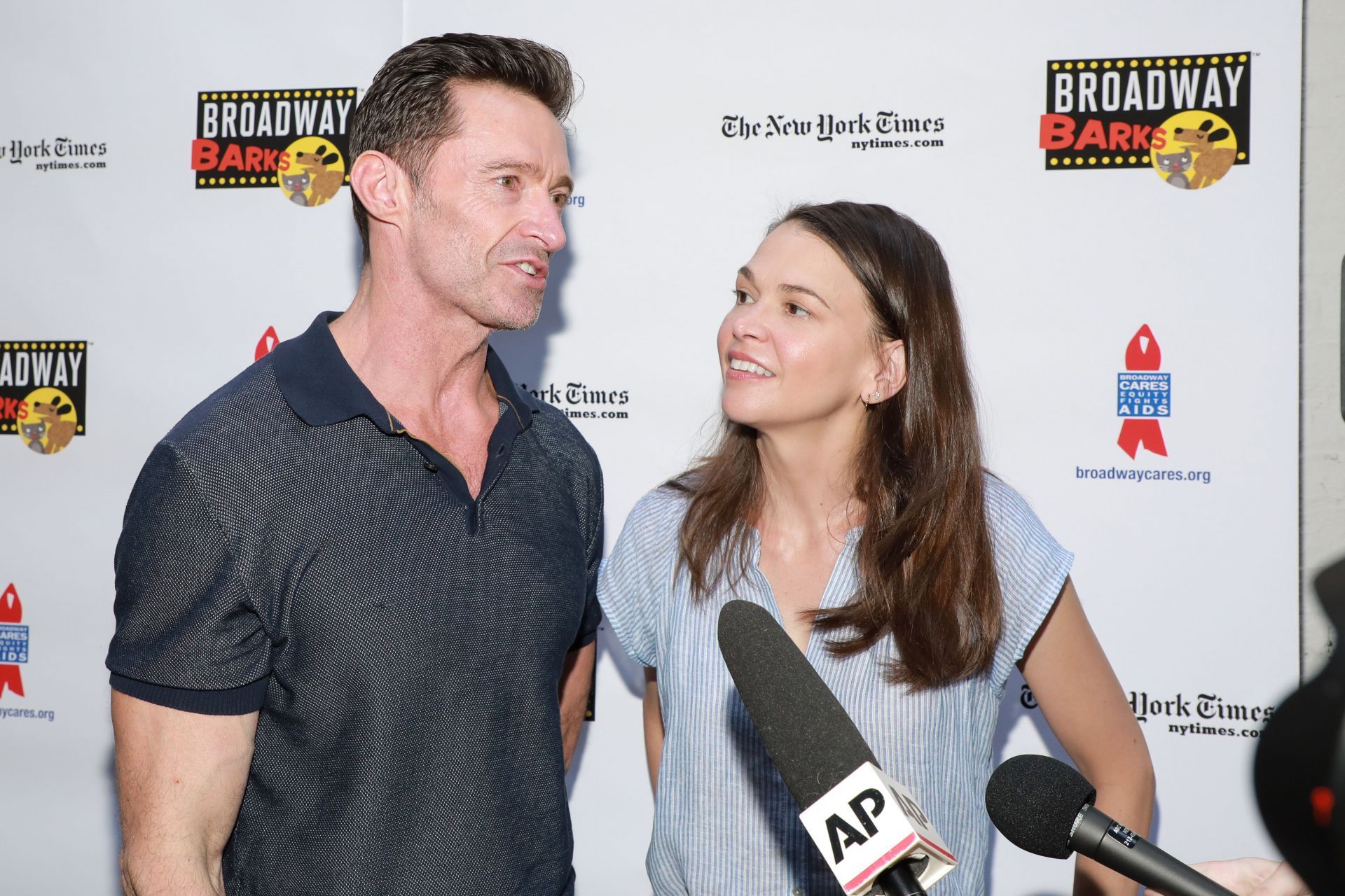 Hugh and Sutton at 2022 Broadway Barks - Source: Getty